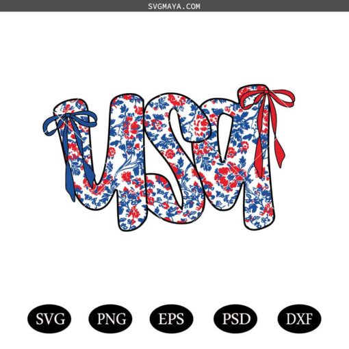 Floral Coquette USA Png svg, Retro America Png svg