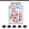 Jesus Paid It All PNG SVG Clear the Ledger,  Christian Shirt Design Png