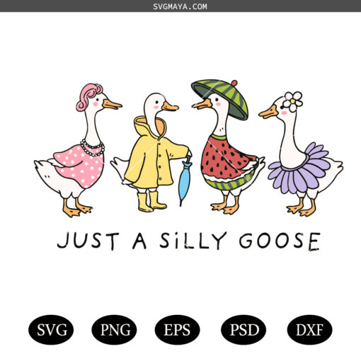 Just A Silly Goose PNG SVG,  Retro Goose Family SVG PNG