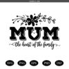 Mom the heart of the family SVG, Mom Life Svg, Mom svg, Mothers Day svg