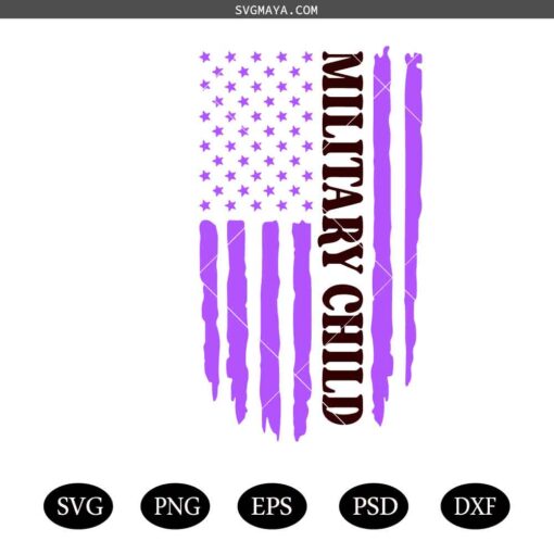 Purple Up For Military Kids Svg Military Child Svg