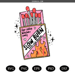 Slow Burn Book Club Matches svg png, Design Trendy Reading Smut Bookish svg png