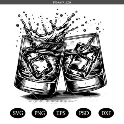 Whiskey Glasses SVG PNG, vector graphic SVG PNG, Cheers SVG PNG