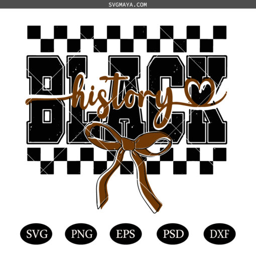 Black History love Coquette Bow PNG SVG, African American Juneteenth PNG SVG
