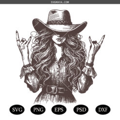 Cowgirl SVG PVG, Vintage SVG PNG, Rocker SVG PNG