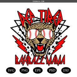 Def Tired Baseball Mama SVG PNG, Funny Baseball SVG PNG, Retro Baseball Mama SVG