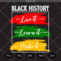 Juneteenth SVG PNG, Black History SVG PNG, Live It Learn It Make It SVG PNG