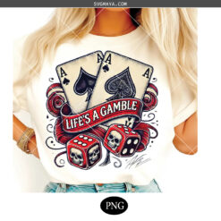 Life a Gamble Digital PNG, Dice Clipart PNG, Edgy Style PNG