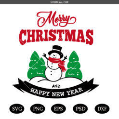 Merry Christmas SVG PNG, Happy New Year SVG PNG,  Retro Merry Christmas SVG