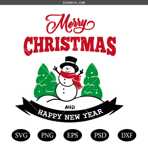 Merry Christmas SVG PNG, Happy New Year SVG PNG,  Retro Merry Christmas SVG