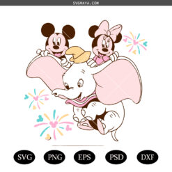 Mouse And Elephant SVG PNG, Mouse And Girl Friend SVG PNG, Magic Kingdom SVG PNG