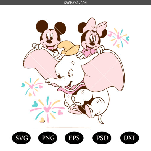 Mouse And Elephant SVG PNG, Mouse And Girl Friend SVG PNG, Magic Kingdom SVG PNG