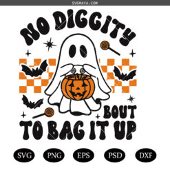 No Diggity Bout To Bag It Up SVG PNG, Retro Halloween PNG Svg