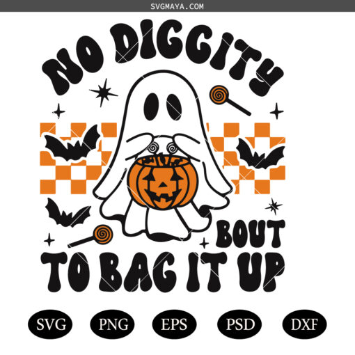 No Diggity Bout To Bag It Up SVG PNG, Retro Halloween PNG Svg