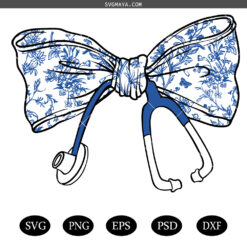 Nurse Coquette bow SVG PNG, Preppy Nurse Floral SVG PNG