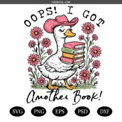 Oops I Got Another Book Goose SVG PNG, Cozy Book Lover Shirt  SVG PNG, Goose Cozy Book SVG
