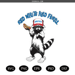Red White And Feral  SVG PNG, Kids America Cute SVG PNG