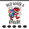 Red White and Rawr SVG PNG,  Kids 4th of July SVG PNG, American Boy Fourth of July SVG PNG