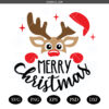 Reindeer with Santa Hat SVG ,Merry Christmas SVG, Christmas  Cut File