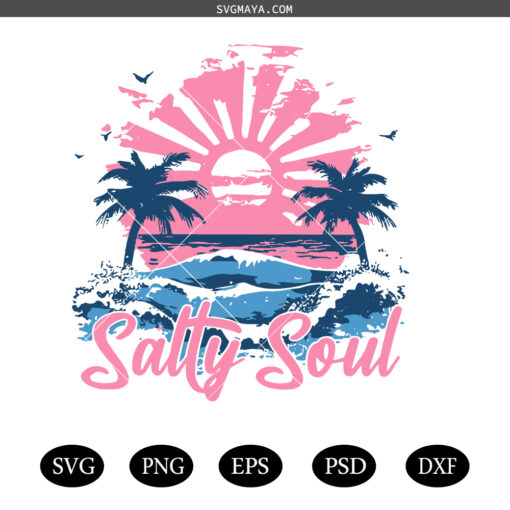 Summer Salty Soul SVG PNG, Trendy Summer SVG PNG