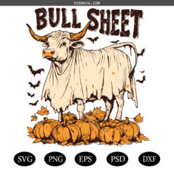 Bull Sheet PNG SVG, Halloween SVG PNG, Bull PNG SVG, Ghost Cows SVG PNG