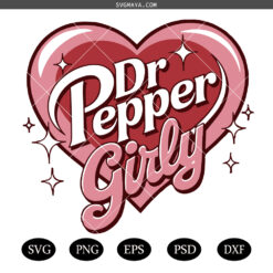 Dr Pepper Girly PNG SVG, Dr Pepper logo with retro heart  SVG PNG, dr pepper lover SVG