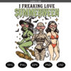 I Freaking Love Summerween PNG SVG, Trendy Spooky Beach Girls SVG PNG, Funny Halloween SVG PNG