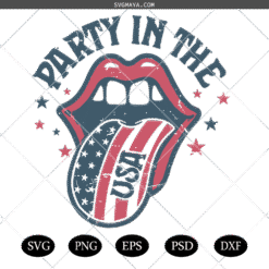 Party in the USA  SVG PNG,  USA flag Groovy America SVG, Retro Fourth of July Funny 4th of July  SVG