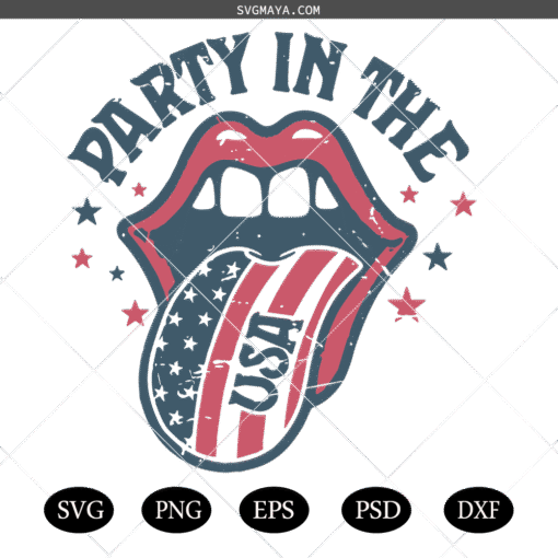 Party in the USA  SVG PNG,  USA flag Groovy America SVG, Retro Fourth of July Funny 4th of July  SVG