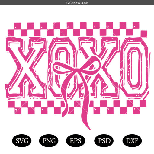 Retro XOXO Checker PNG SVG, Retro XOXO Valentines  PNG SVG, Valentines Day SVG PNG