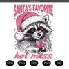 Santa's Favorite Hot Mess PNG SVG,  Funny Christmas Raccoon PNG SVG, Pink Christmas SVG