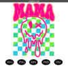 mama SVG sublimation, Retro mama SVG, checkered mama smiley face SVG PNG