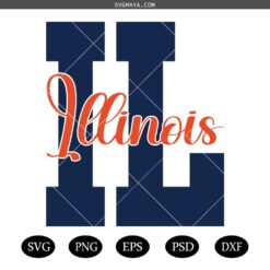 Illinois SVG PNG, IL SVG, Illinois Football SVG PNG, Illinois Heart SVG