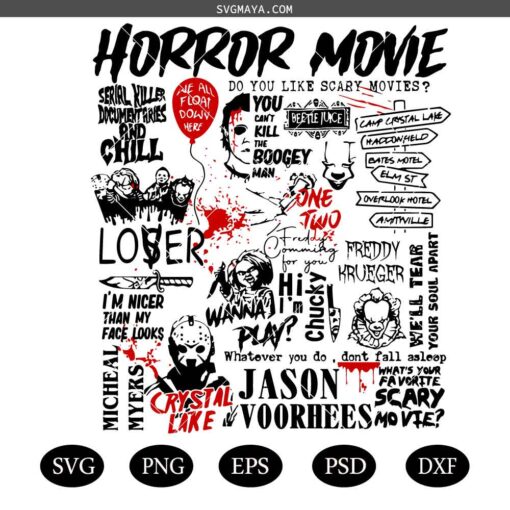 Retro Halloween Svg Png, Halloween Characters Svg, Halloween Png, Horror Movie Svg