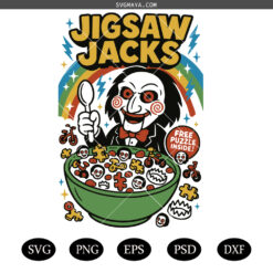 Jigsaw Jacks Png svg, Funny Halloween Png svg, Horror Character Png svg, Halloween Horror png, Retro Halloween png svg
