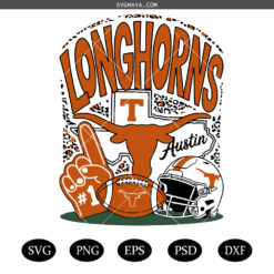Longhorn PNG SVG, College Football PNG SVG, Austin in Texas Team SVG PNG