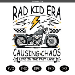 Toddler png, Rad Kid Era Png SVG, Trendy Kid Shirt Png, Cool Kid Png, Causing Chaos Png SVG