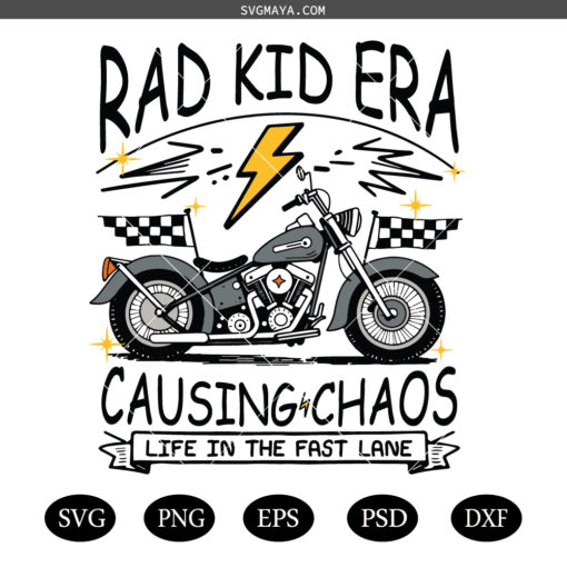 Toddler png, Rad Kid Era Png SVG, Trendy Kid Shirt Png, Cool Kid Png, Causing Chaos Png SVG