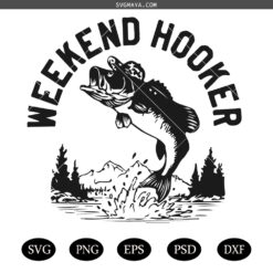Weekend Hooker SVG, Fishing Shirt SVG, Vintage Retro Fishing SVG