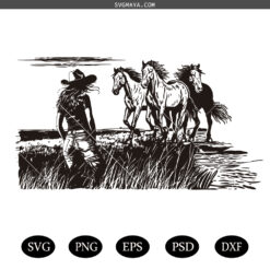 cowgirl silhouette svg,Mysterious Cowgirl SVG