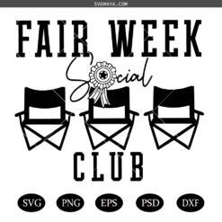fair week social club svg, show animal svg, sheep cow pig svg