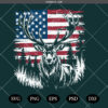 American Flag Buck PNG SVG, USA Flag Deer Graphic SVG PNG, Whitetail Deer Flag SVG PNG