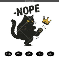 Funny Black Cat No Kings svg, No Kings Day svg,no kings svg