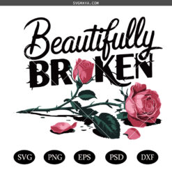 Heartbreak Rose PNG,Valentine SVG PNG ,Heartbreak Rose SVG,Broken Floral PNG SVG