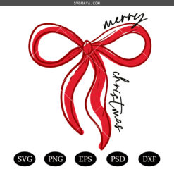 Merry Christmas Coquette Bow svg, Christmas Bow Svg, Christmas SvG