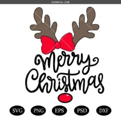 Reindeer Face Antlers SVG, Girl Reindeer Face svg, Merry Christmas svg, Antlers Baby Deer svg, Reindeer Face Clipart svg