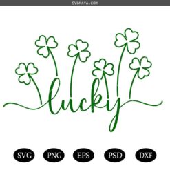 Lucky SVG, St Patricks Day Svg, Shamrock Cut File, St Paddys Svg, Lucky Shirt Svg, Clover Leaf svg