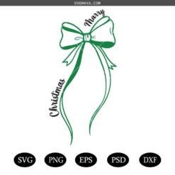 Merry Christmas Bow Svg, Christmas Coquette Bow Svg, Merry Christmas Svg, Trendy Christmas Svg