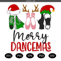 Merry Dancemas Svg, Ballet Shoes Christmas Svg, Christmas Dancer Svg