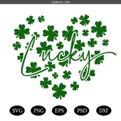 St. Patrick's Day svg,Shamrock Heart SVG,Clover Heart SVG,Patrick's Day Heart Svg, Shamrock Heart Svg, Shamrock Svg, Clover Leaf Svg
